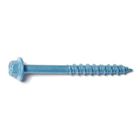 TORQUEMASTER Masonry Screw, 5/16" Dia., Hex, 3 1/4 in L, Steel Blue Ruspert, 50 PK 51219